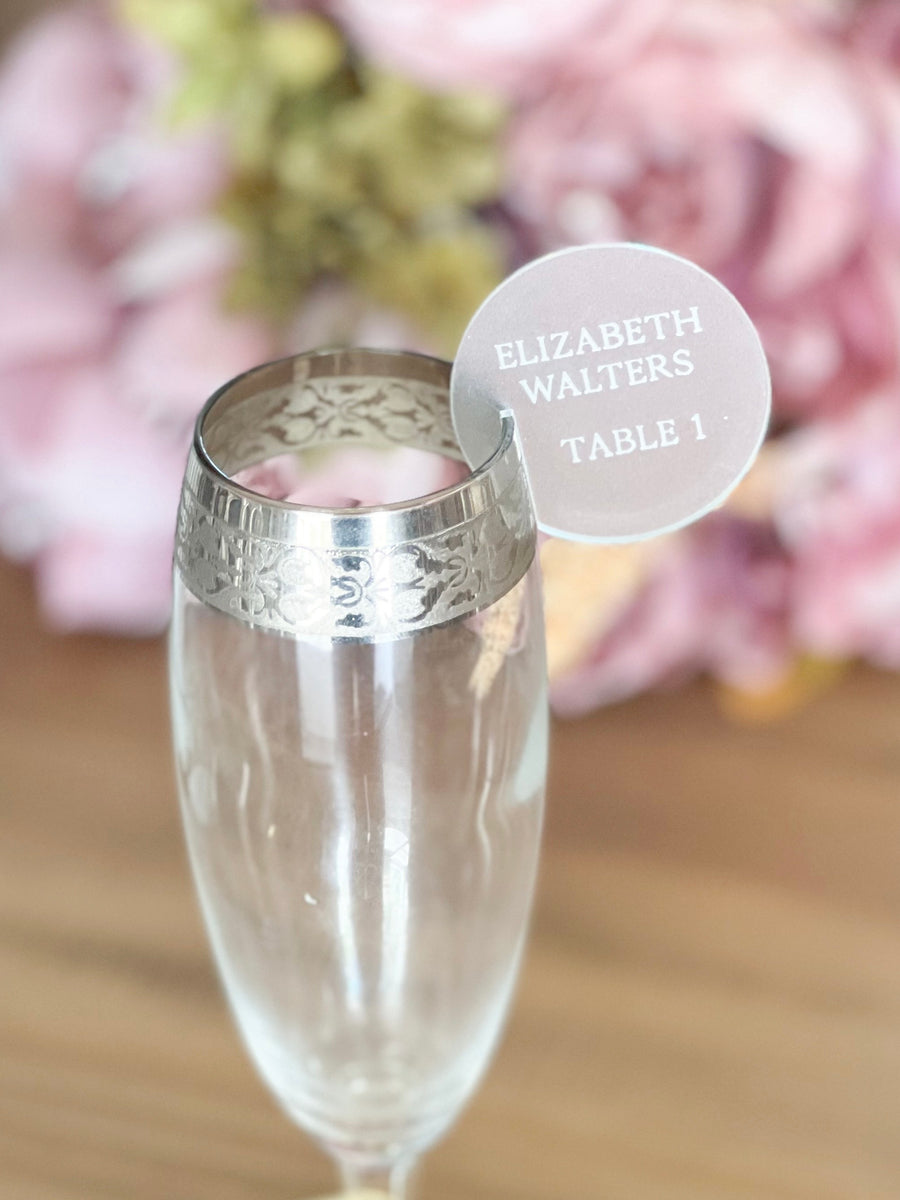 Acrylic Personalized Glass Insert Champagne tags