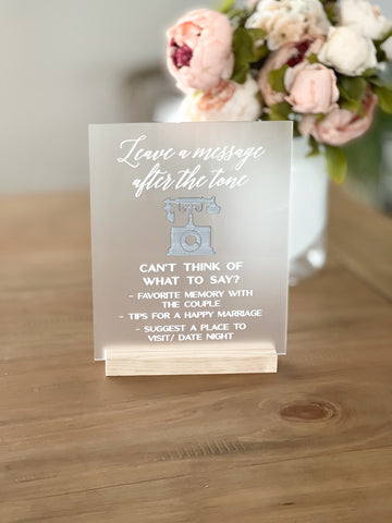 Vintage Phone guest book acrylic sign - TS27