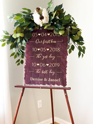 Love timeline acrylic wedding sign - CS11