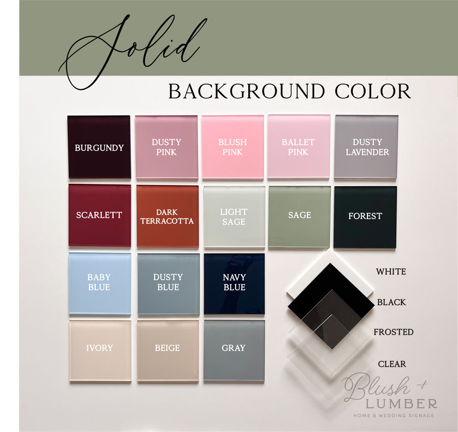 Acrylic Sign Packages – Blush and Lumber