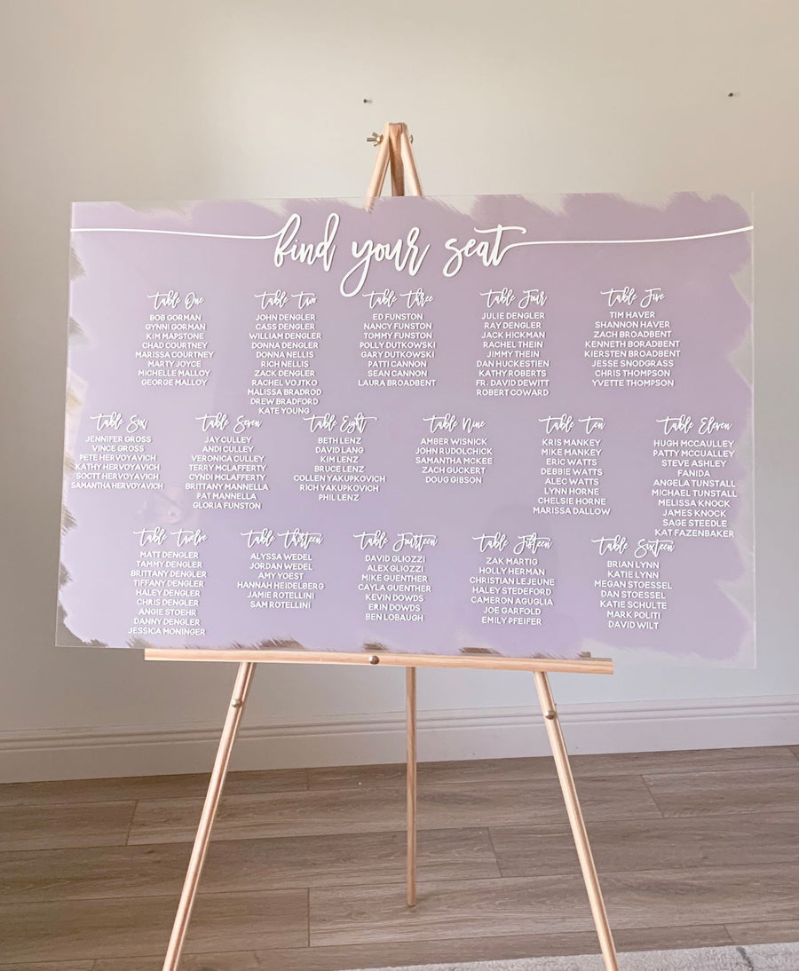 Find Your Seat Wedding Seating Chart Sign